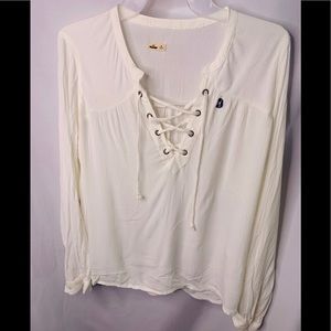 💰Hollister longsleeve tie-dye up sheer blouse